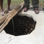 A well ring made with the special cement blocks